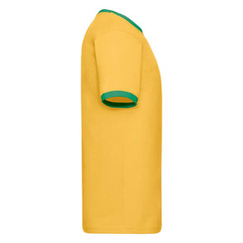 Żółta koszulka męska Ringer Fruit of the Loom