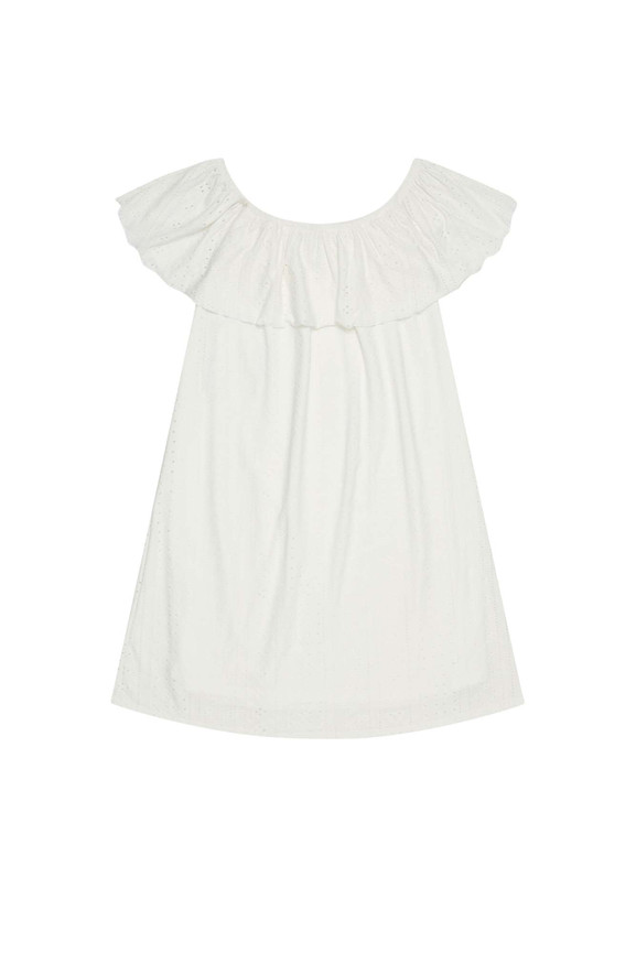 Biała ażurowa sukienka Moodo