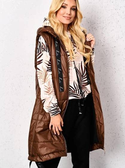 Kamizelka brązowa Lalous KA-0572-148.R94