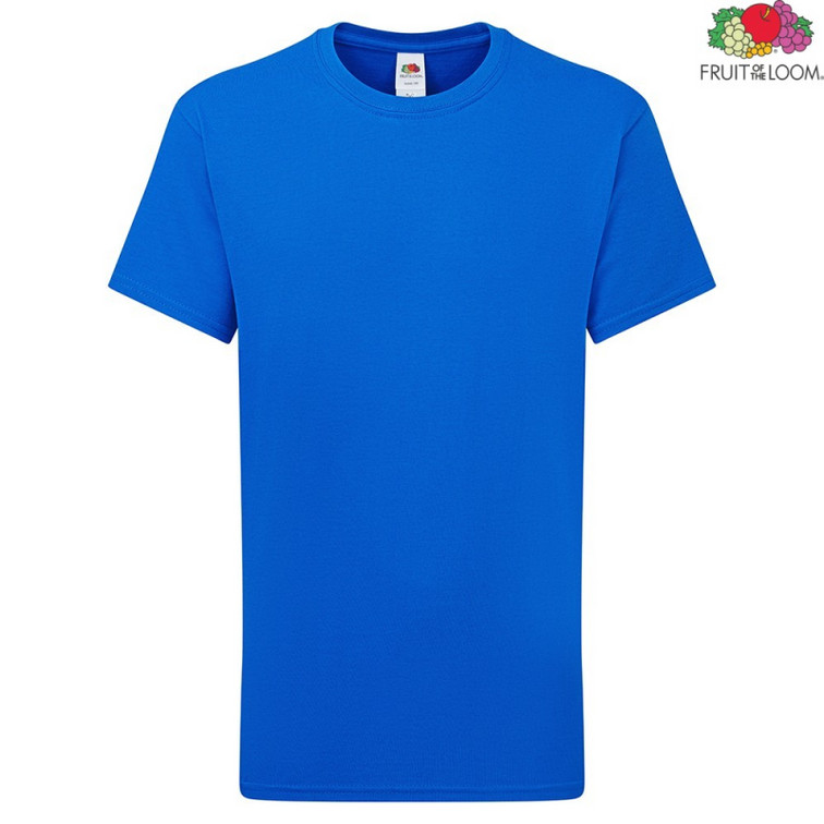 Niebieska koszulka dziecięca Iconic195 ring spun Fruit of the Loom