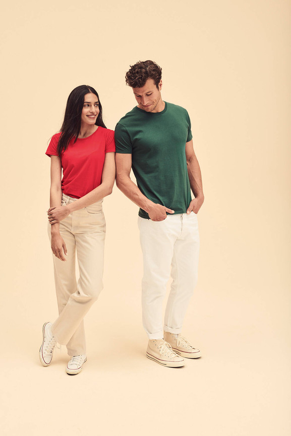 Czerwona koszulka damska Iconic z czesanej bawełny Fruit of the Loom