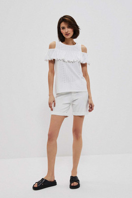 Białe gładkie szorty Moodo