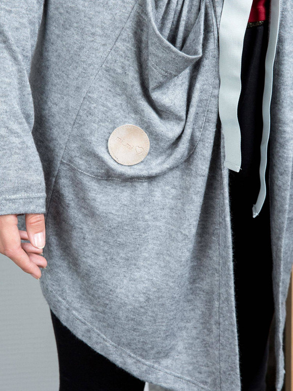 Narzutka Mi...Mi z naszytymi kieszeniami szara