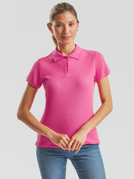 Różowa koszulka damska Polo Fruit of the Loom