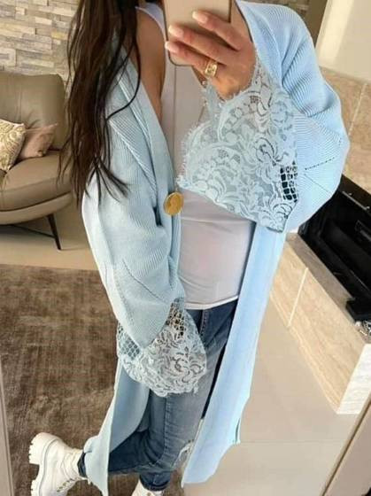 Kardigan niebieski By o la la cxp0720.R34