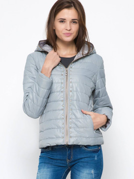 Kurtka zdobiona ćwiekami szara