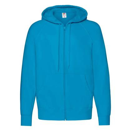 Niebieska bluza męska z kapturem Lightweight Zip Thru Hooded Sweat Fruit of the Loom