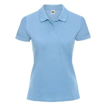 Błękitna koszulka damska polo 100% bawełna Russell