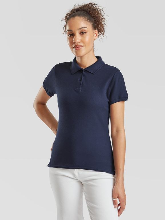 Granatowa koszulka damska Polo Fruit of the Loom 