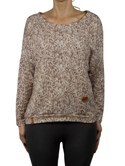 Bluzka biało-brązowa mi...mi 996.R41