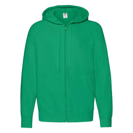 Zielona bluza męska z kapturem Lightweight Zip Thru Hooded Sweat Fruit of the Loom