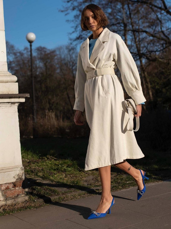 Płaszcz kremowy LeMonada cxp1099.ecru