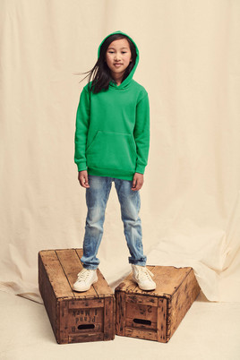 Zielona bluza dziecięca nierozpinana Classic kangurka Fruit of the Loom