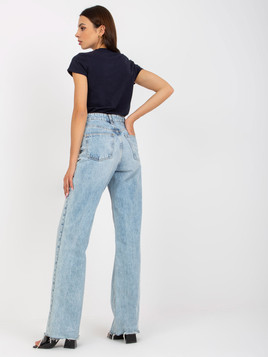 Granatowy bawełniany damski t-shirt BASIC