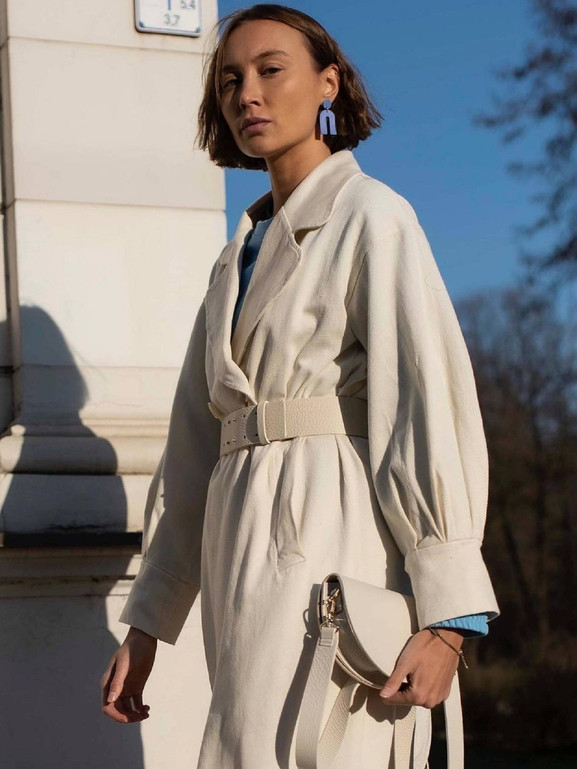 Płaszcz kremowy LeMonada cxp1099.ecru