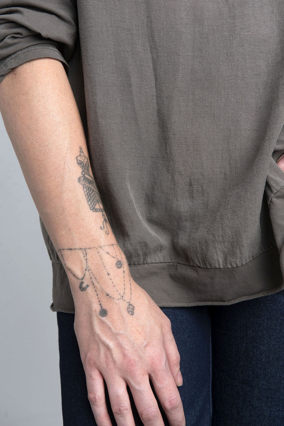 Khaki damska bluzka z domieszką lnu