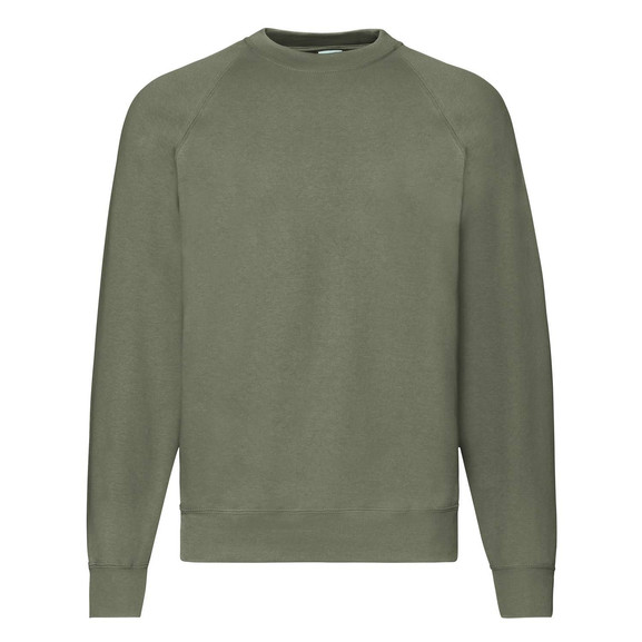 Oliwkowa bluza męska Raglan Sweat Fruit of the Loom 