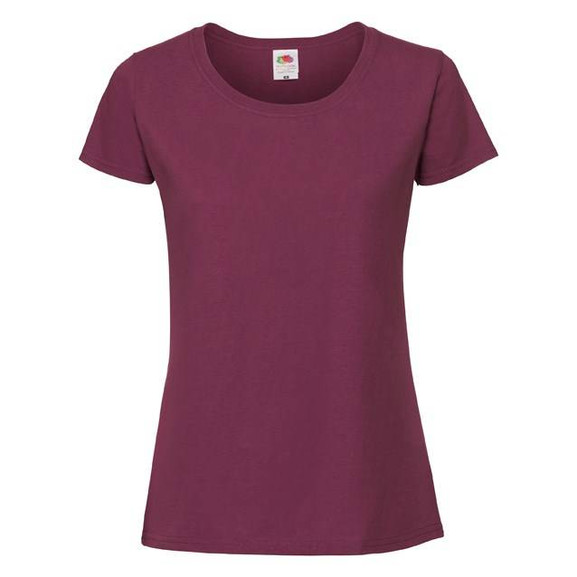 Burgundowa koszulka damska Iconic 195 Ringspun Premium Fruit of the Loom