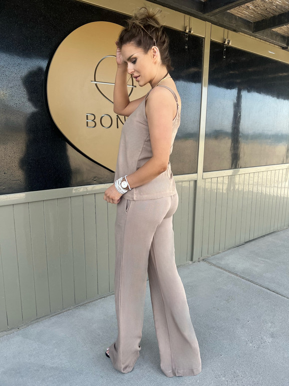 Spodnie brązowe Och Bella BE-AZ100.brown