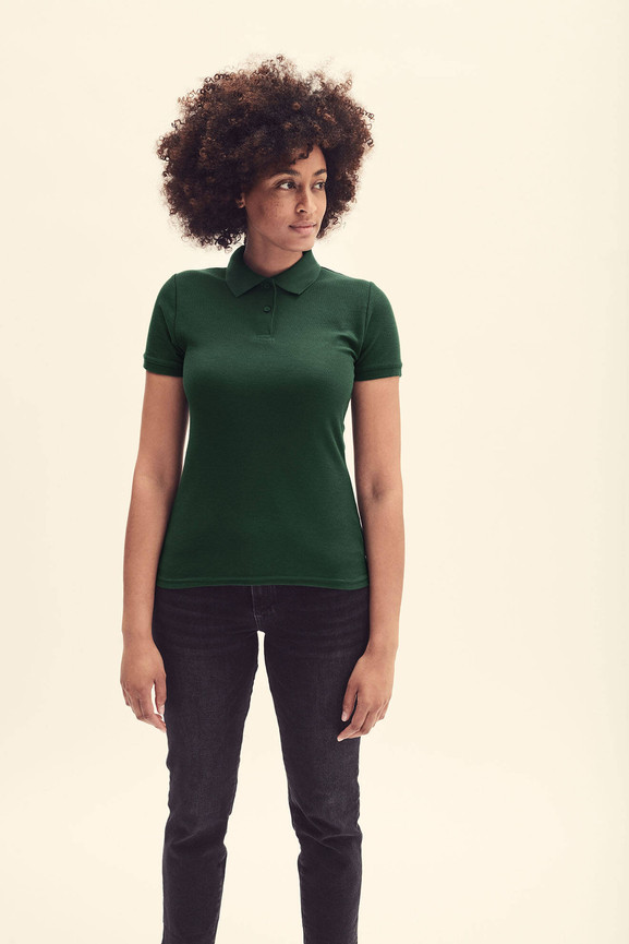 Zielona koszulka damska polo 65/35 Polo Fruit of the Loom