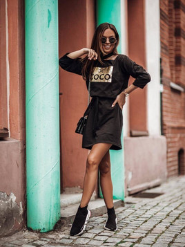 Sukienka czarna Cocomore cxp0418.R21