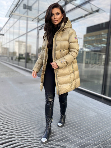 Kurtka Puchowa w Technologi Ultralight Złota oliwka