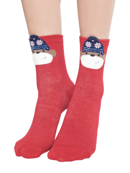 Skarpetki z aplikacją małpka w czapeczce w gwiazdki czerwone