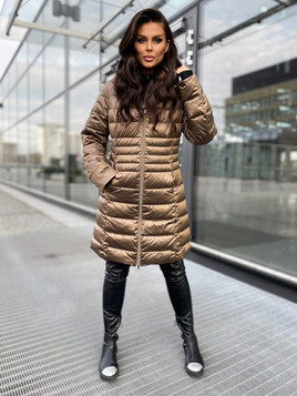 Brązowa kurtka Puchowa damska klasy premium Dankoff.dk