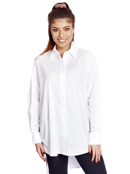 Biała koszula oversize ściągane boki LeMonada