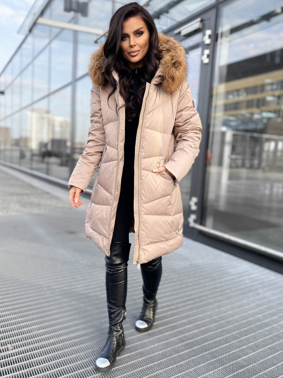 Beżowa kurtka Puchowa z Jenotem Dankoff.dk