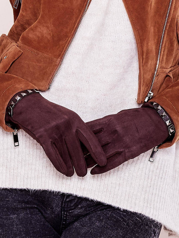 Rękawiczki brązowe Yups bx4217.R19