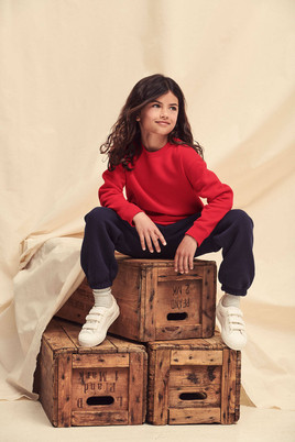 Czerwona bluza dziecięca Set-In Sweat Fruit of the Loom