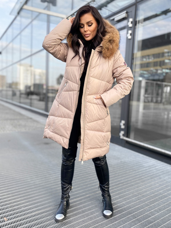 Beżowa kurtka Puchowa z Jenotem Dankoff.dk