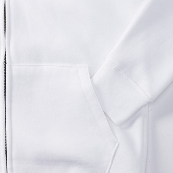 Biała bluza damska z kapturem i zamkiem Authentic Russell