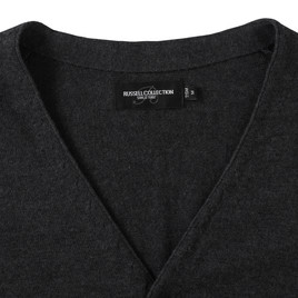 Antracytowy kardigan męski w szpic Russell