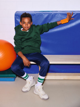 Zielona bluza dziecięca z kapturem Authentic Russell 