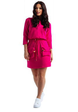 Sukienka różowa Och Bella OB-037.hotpink