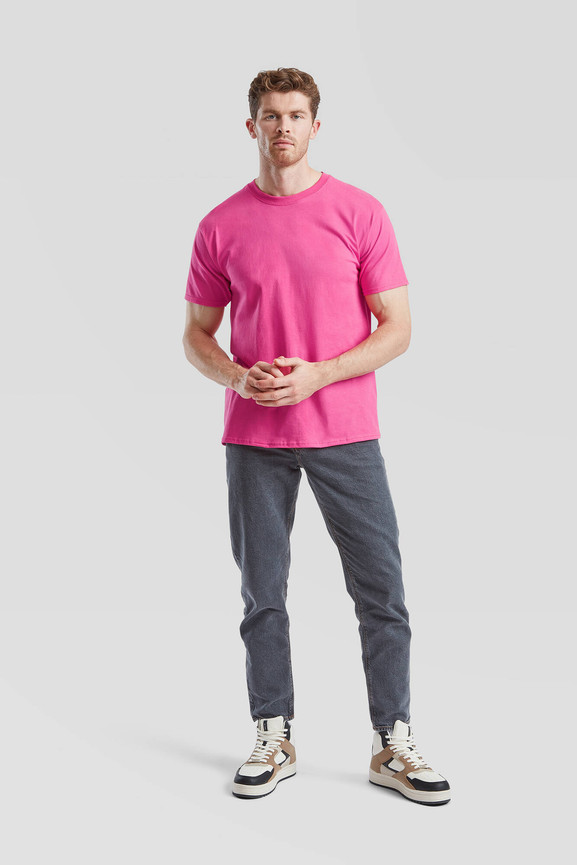 Różowa koszulka męska Valueweight Fruit of the Loom