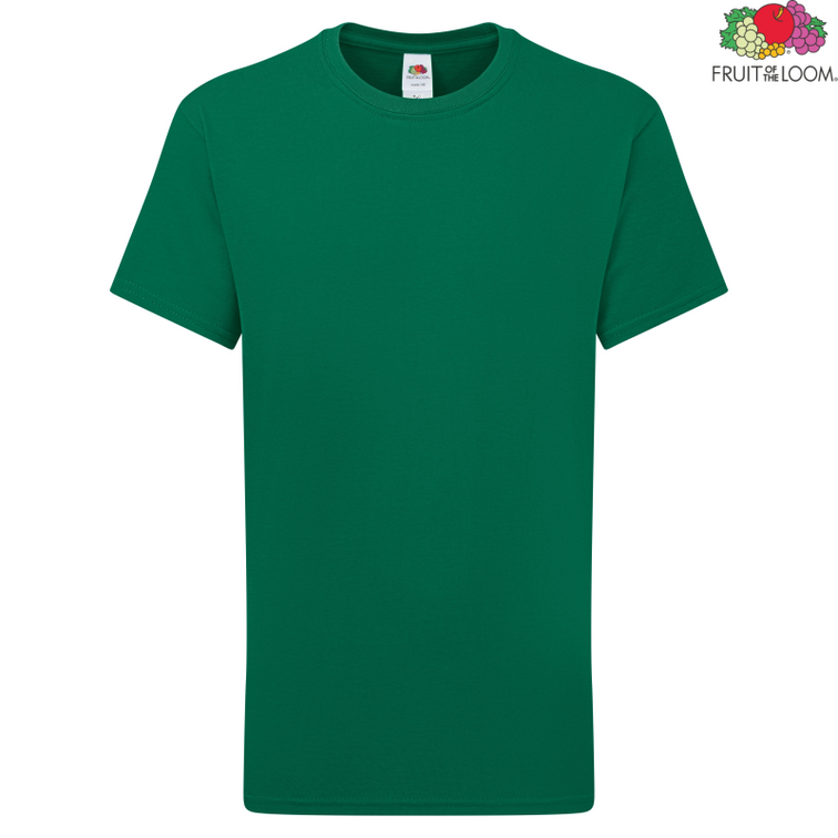 Zielona koszulka dziecięca Iconic195 ring spun Fruit of the Loom