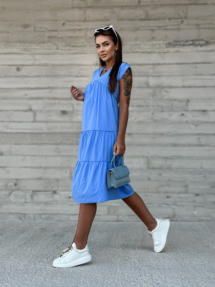 Błękitna sukienka letnia maxi 100% bawełny Mayflies