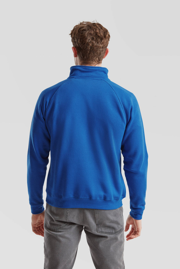 Niebieska bluza męska Zip Neck Sweat Fruit of the Loom