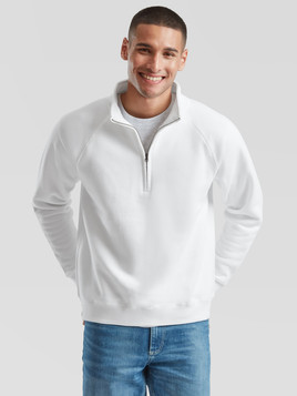 Biała bluza męska Zip Neck Sweat Fruit of the Loom