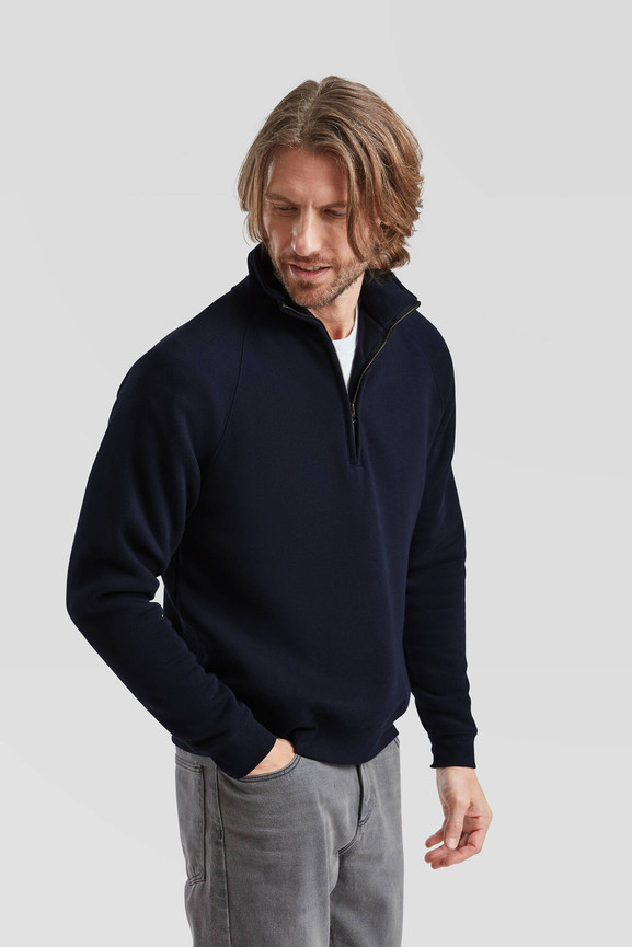 Granatowa bluza męska Zip Neck Sweat Fruit of the Loom