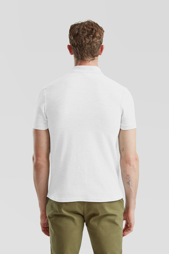 Biała koszulka męska polo Tailored Fit Friut of the Loom