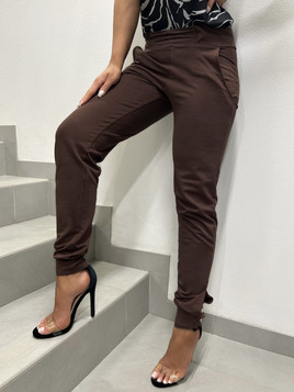 Spodnie brązowe Och Bella BL-1002.brown 