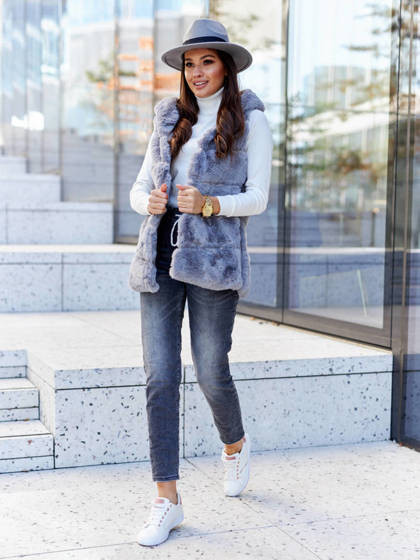 Kamizelka szara Och Bella 2116.S48