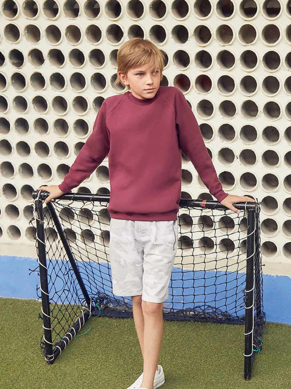 Burgundowa bluza dziecięca Raglan Sweat Fruit of the Loom 