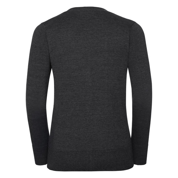 Antracytowy kardigan damski w szpic Russell