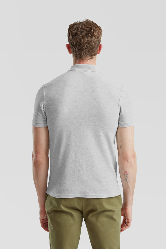 Jasno szara koszulka męska polo Tailored Fit Friut of the Loom