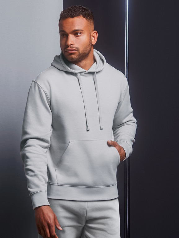 Jasno szara bluza męska z kapturem Authentic Russell